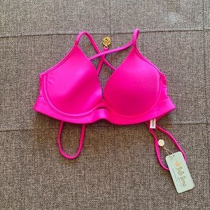 Luli Fama Pink Underwire Bikini Top